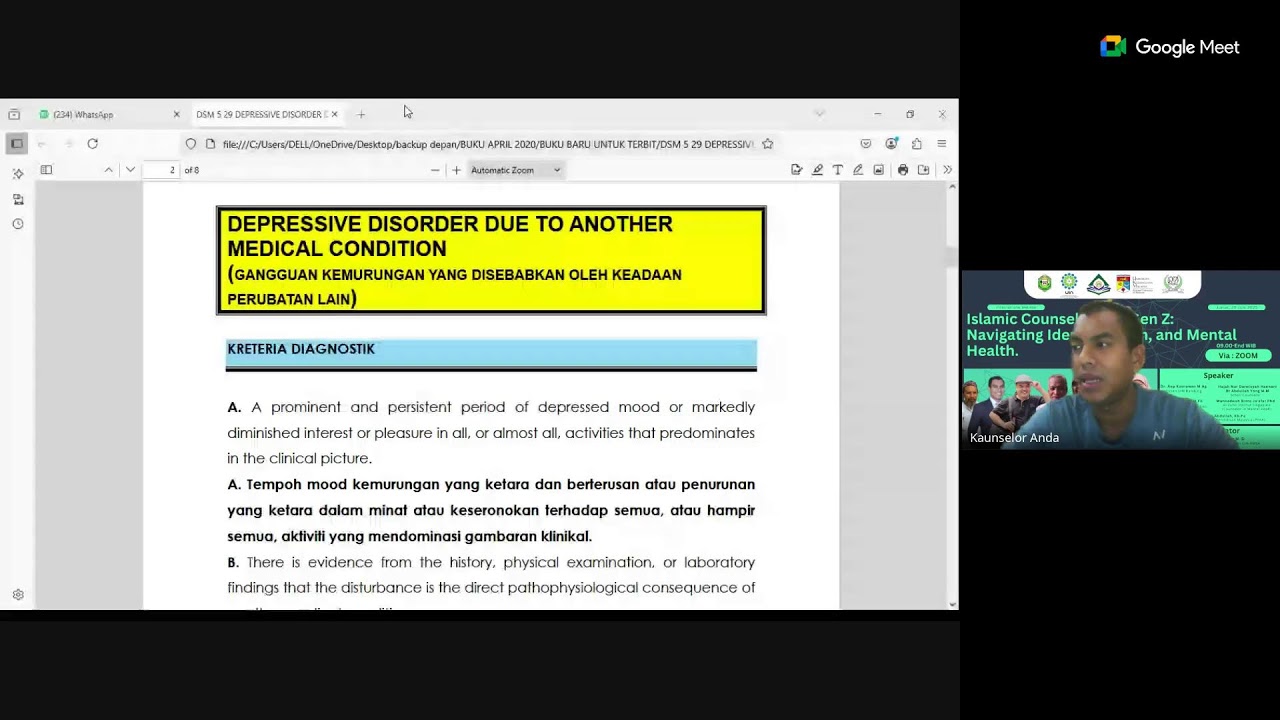 DSM 5 SERIES TALK : DEPRESSIVE DISORDER DUE TO ANOTHER MEDICAL CONDITION
