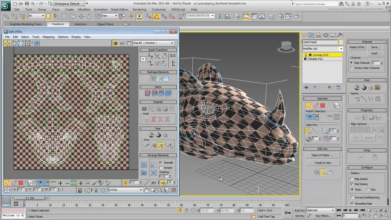 UV Unwrapping in 3ds Max - Part 10 - Bitmap Template