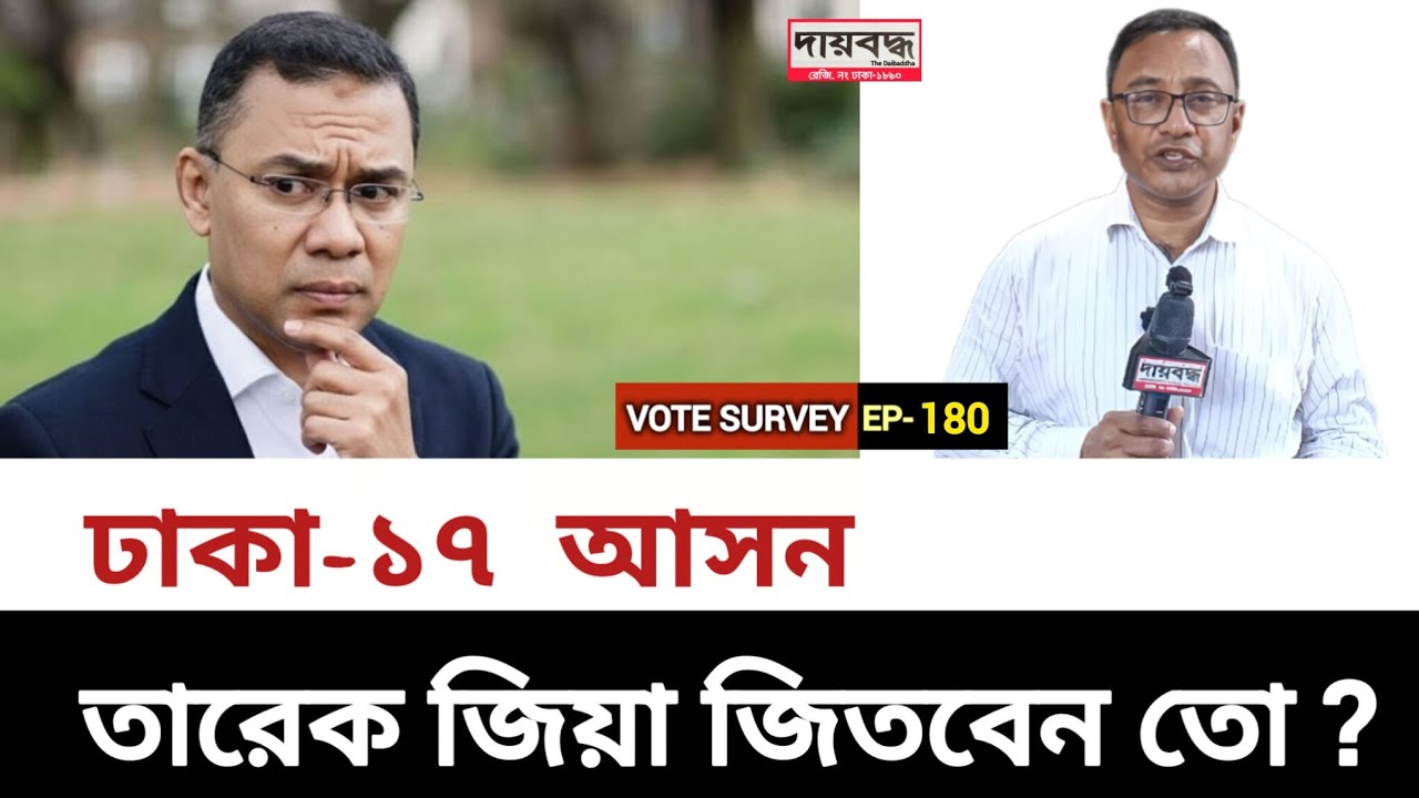 573- তারেক জিয়া জিতবেন তো? | ঢাকা-১৭ আসন : ১ম পর্ব  | Vote Survey-EP-180 | Daibaddha