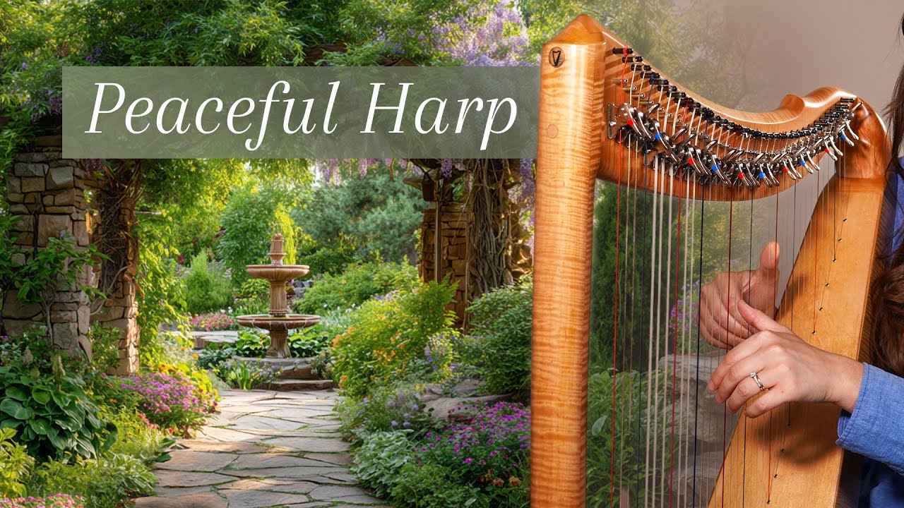 Peaceful Harp Music ☕️ | 7 Famous Songs You Can Learn (Yiruma, Enya, Bach, Debussy)