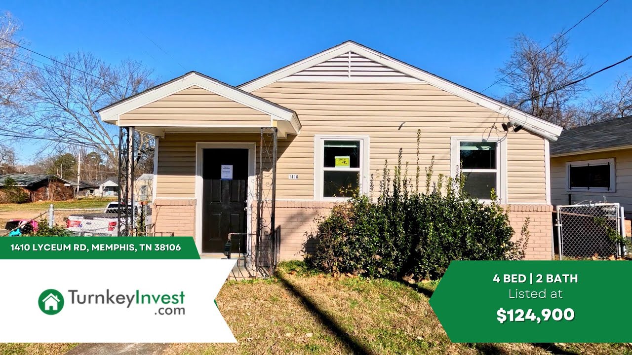 1410 Lyceum Rd, Memphis, TN | Updated 4BR Turnkey Rental | Move-In Ready | TurnkeyInvest.com