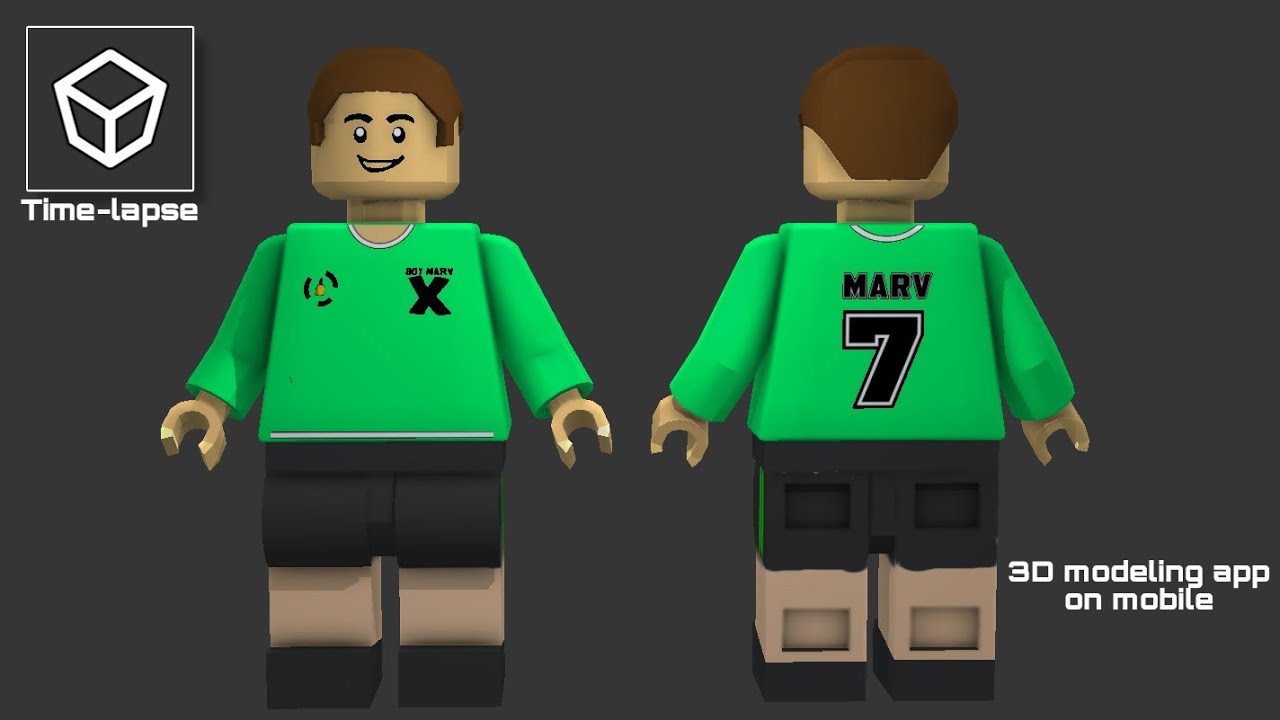 How I create LEGO characters with 3D modeling app on mobile | Time-lapse