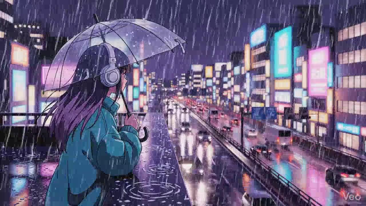 Japanese Neon City Rain 🌧️ Lofi Chillhop for Study & Focus