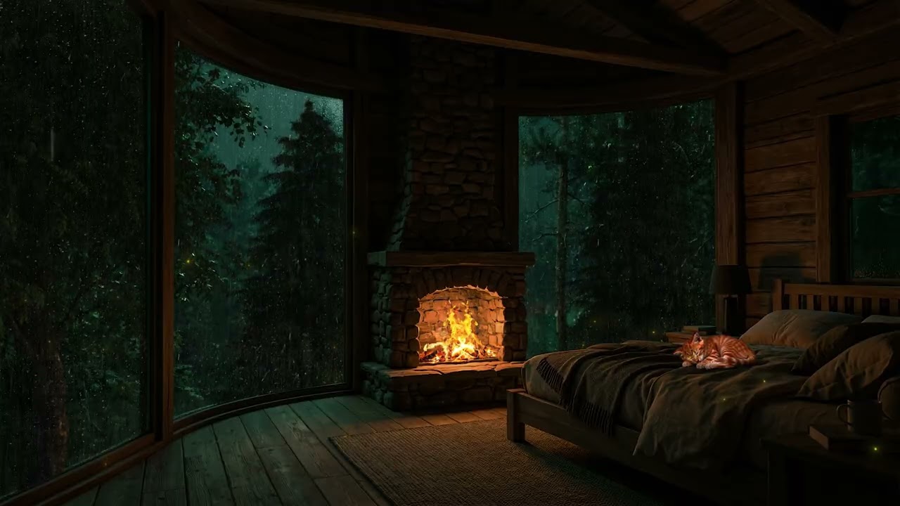 Нежные Звуки Дождя В Саду 🌧 (Без Рекламы) | Уютная, Темная Атмосфера Для Спальни, Способствующая...