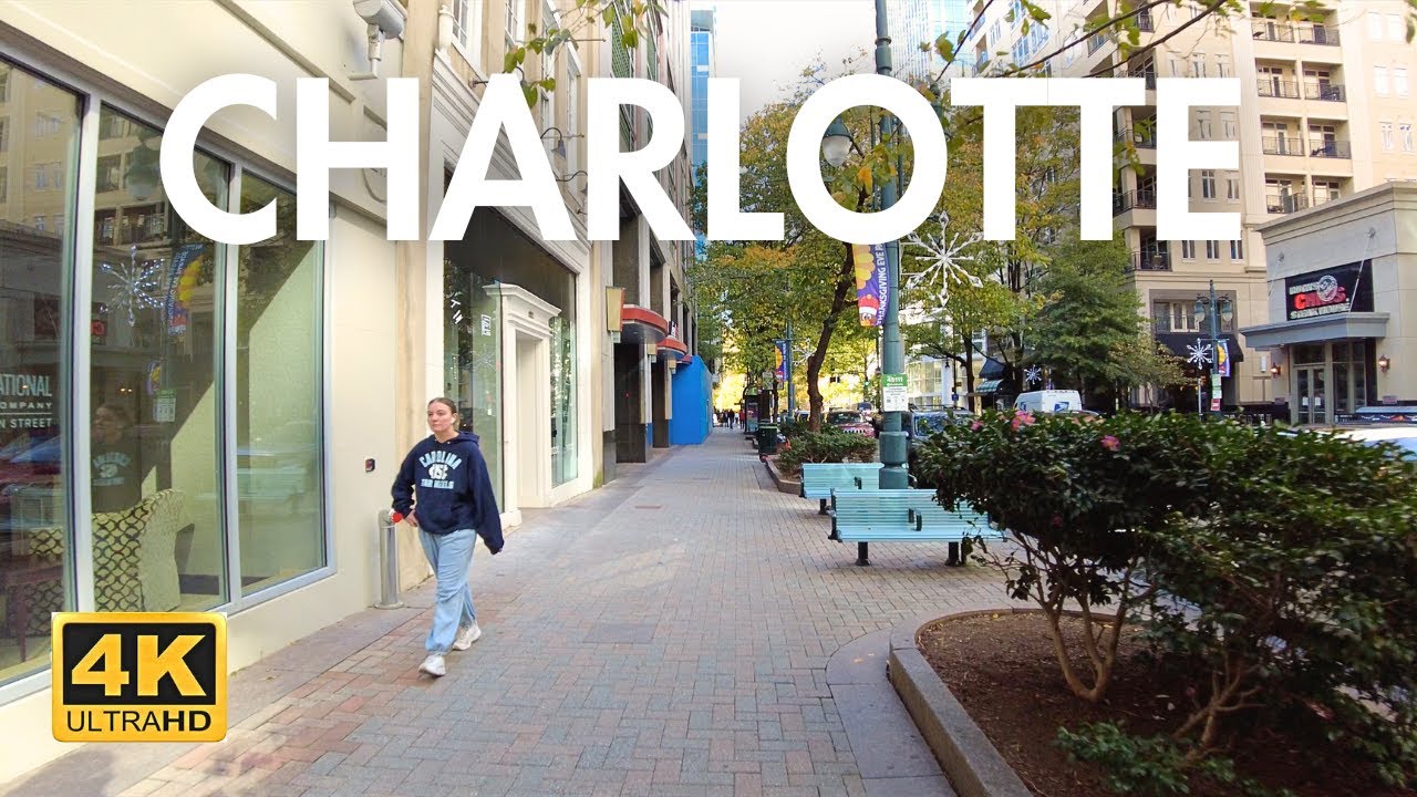 UPTOWN CHARLOTTE NORTH CAROLINA WINTER WALKING TOUR 4K