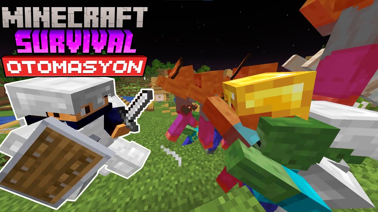 ZOMBİ ORDUSUYLA SAVAŞTIM | Minecraft Survival Otomasyon #04