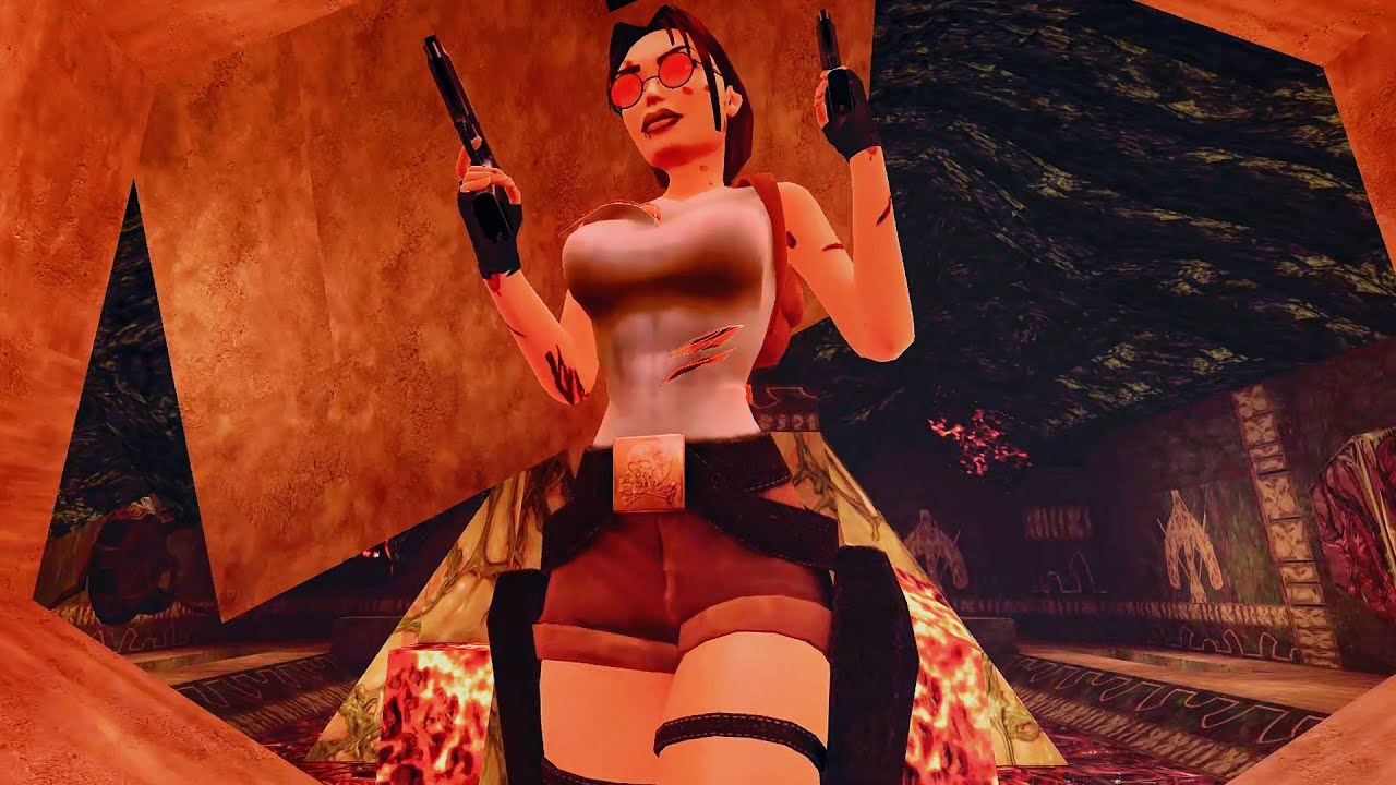 Tomb Raider Unfinished Business 04 +MODS: River of fire and lever room, wounded Lara fails!