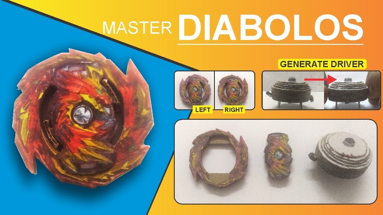 How To Make 《 MASTER DIABOLOS 》Beyblade || With Left-Right Spin Mode And Generate Driver