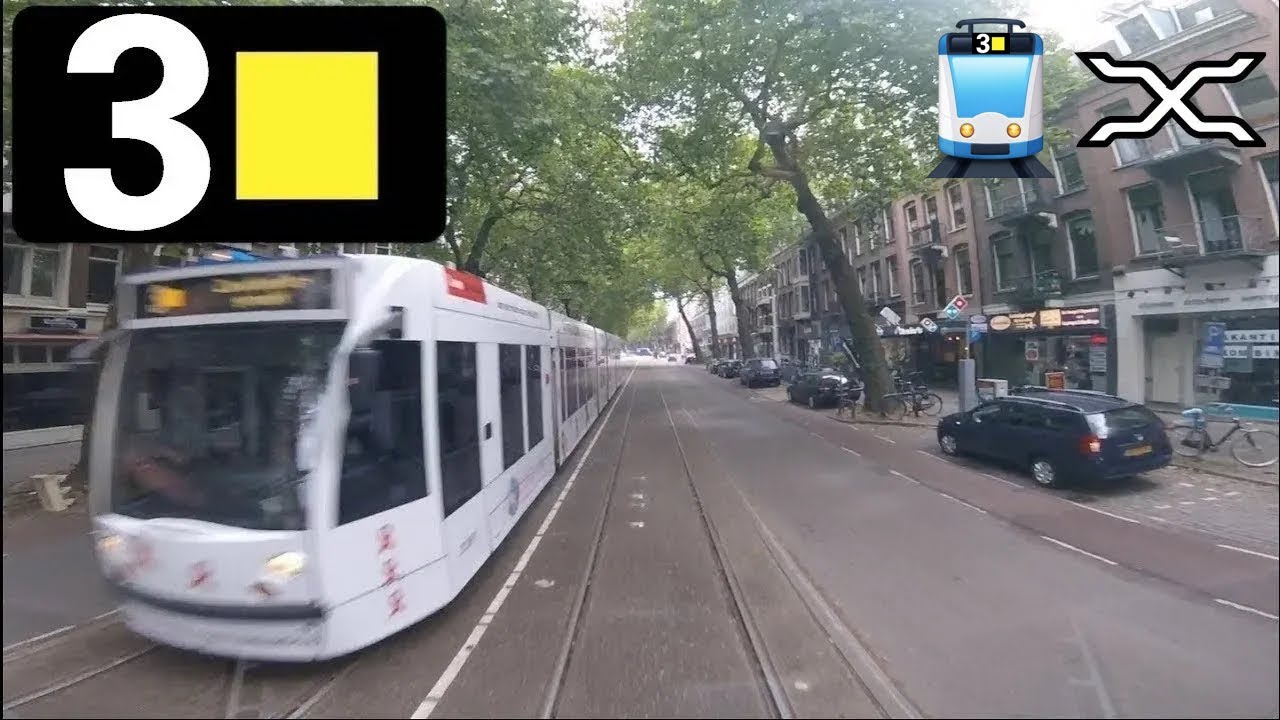 🚊 GVB Amsterdam Tramlijn 3 Cabinerit Zoutkeetsgracht - Flevopark Driver's view POV 2018
