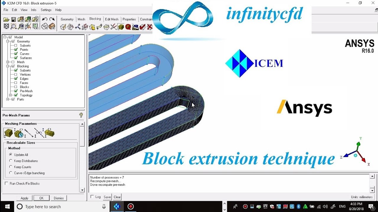 Block extrusion technique in Ansys ICEM CFD.