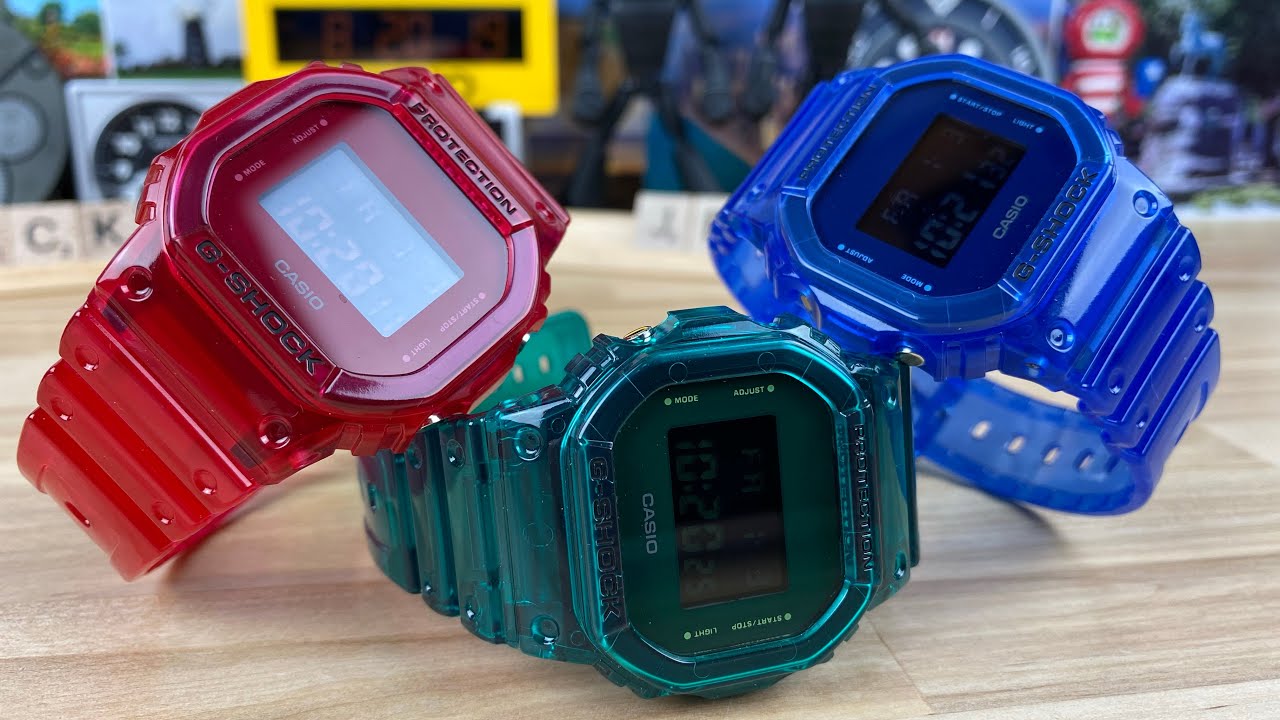 G-Shock Jelly! dw-5600sb red, blue, and green