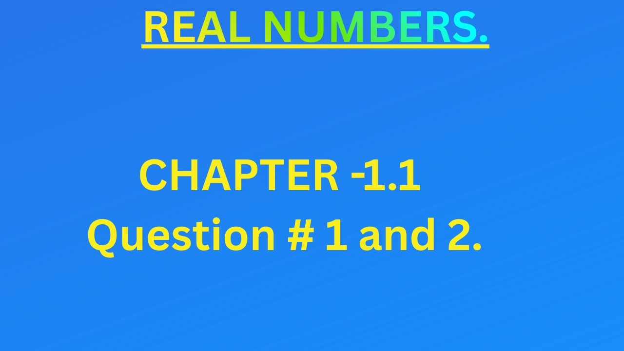 Class-10 | MATH. | NCERT Chapter-1.1 | REAL NUMBERS | Question# 1 and 2.