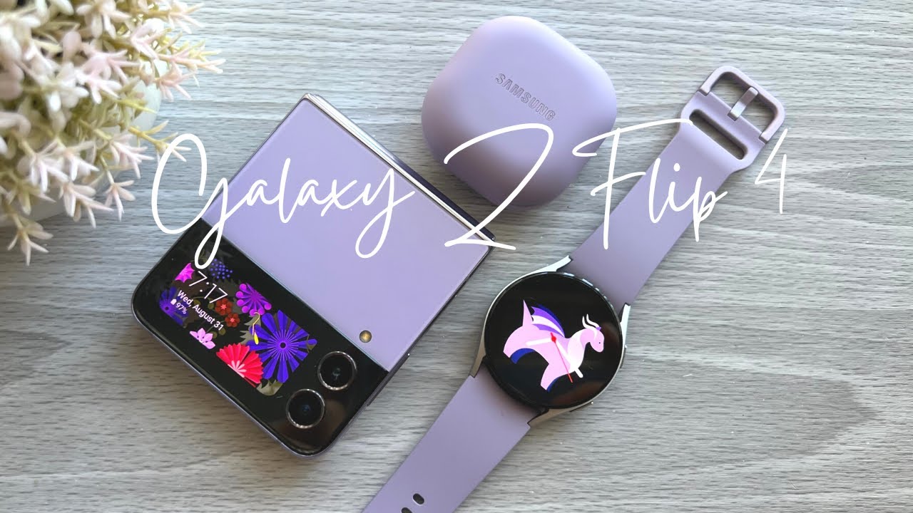 Samsung Galaxy Z Flip 4 + Galaxy Watch 5 + Galaxy Buds 2 Pro Unboxing 💜