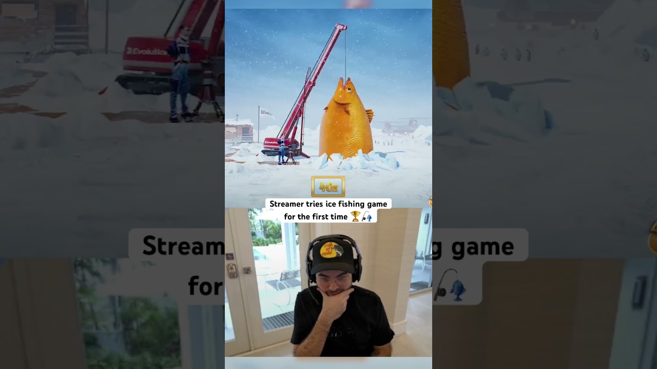 Streamer tries ice fishing game for the first time 🏆🎣 
