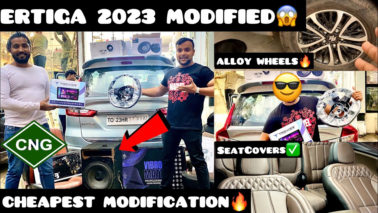 😎ERTIGA NEW MODEL 2023 MODIFIED🔥CNG Ertiga MODIFICATIONS vxi to zxi+✅*CHEAPEST* Car Accessories🔥