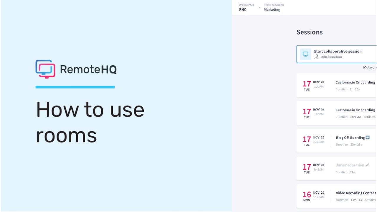How To Use Rooms | RemoteHQ Tutorials