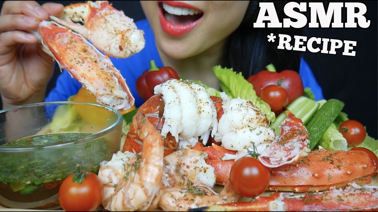 ASMR SEAFOOD BOIL with GREEN SEAFOOD SAUCE *RECIPE (EATING SOUNDS) NO TALKING | SAS-ASMR