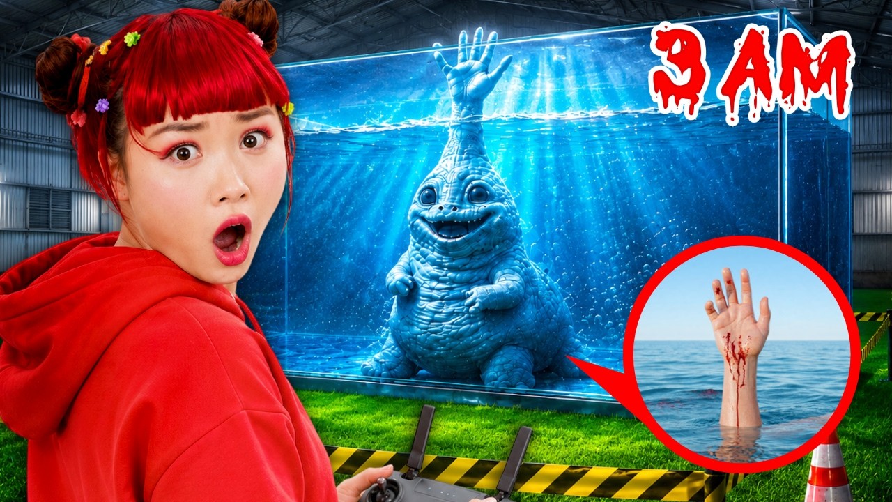 WE FOUND BABY SEA HAND MONSTER in the DEEP OCEAN at 3AM!! (CAUGHT ON DRONE)