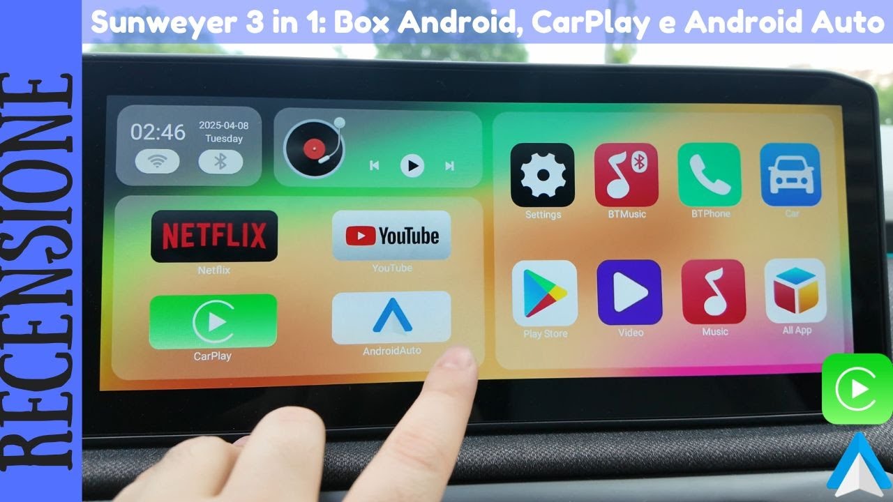 RECENSIONE - Sunweyer Ai Box 3 in 1 Apple CarPlay, Android Auto e Mini PC Android 9 o 12 a bordo?
