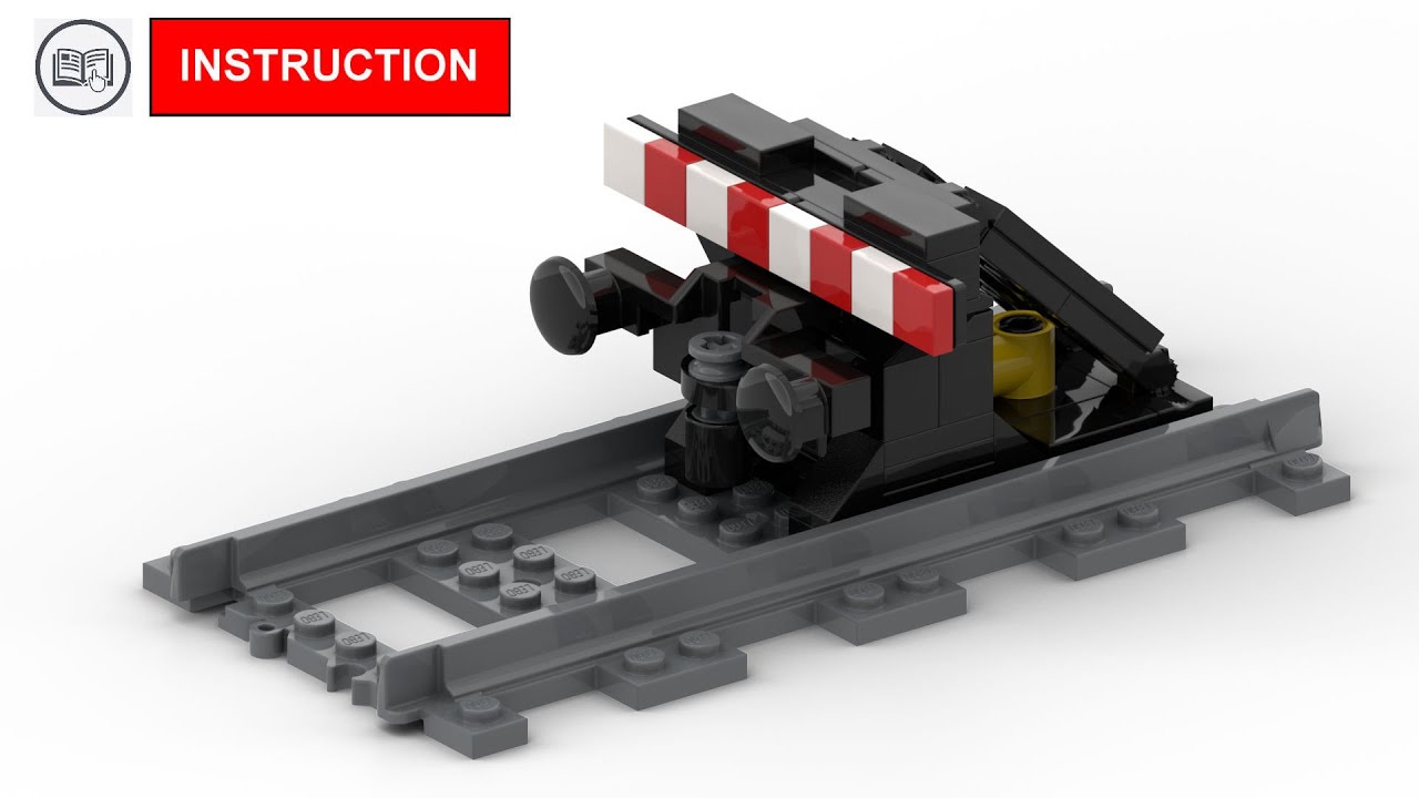 LEGO Train Instruction - Buffer stop with shock absorber - Prellbock - MOC