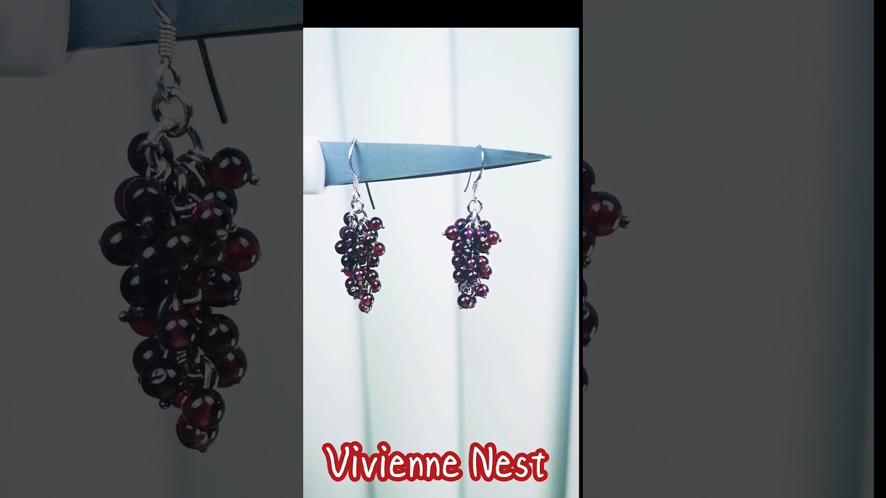 DIY Grape Earrings That Wow in Minutes/Handmake Cute Garnet Grape Earrings |#garnet #diy #handmade