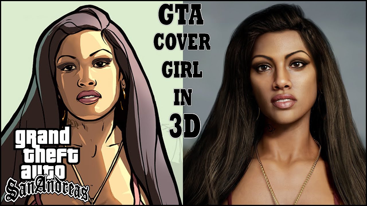 3D Model of GTA San Andreas Cover Girl (Real Time) - Next Gen Graphics