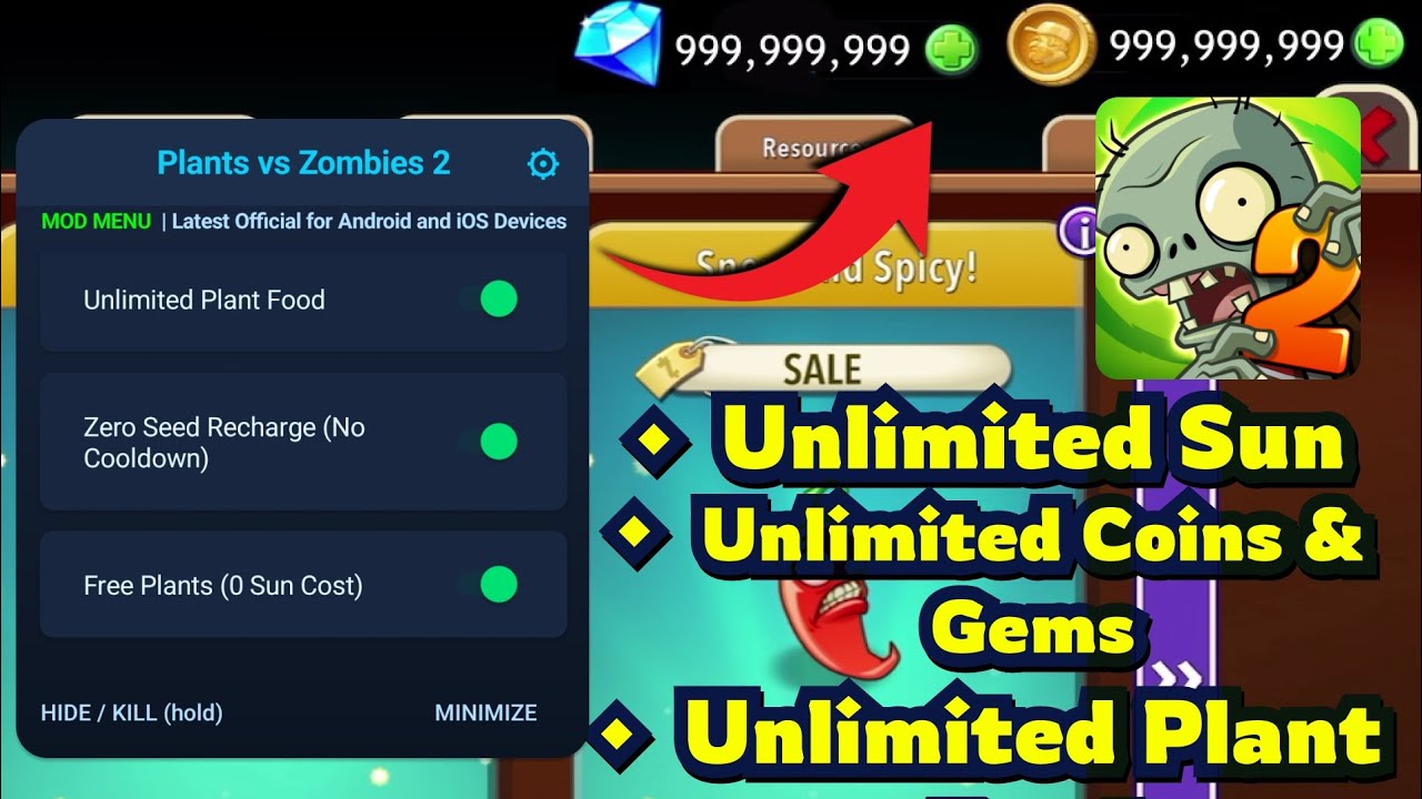 Plants vs Zombies 2 Hack Mod APK 2026 - How to Get Mod Menu on iOS & Android in PvZ 2