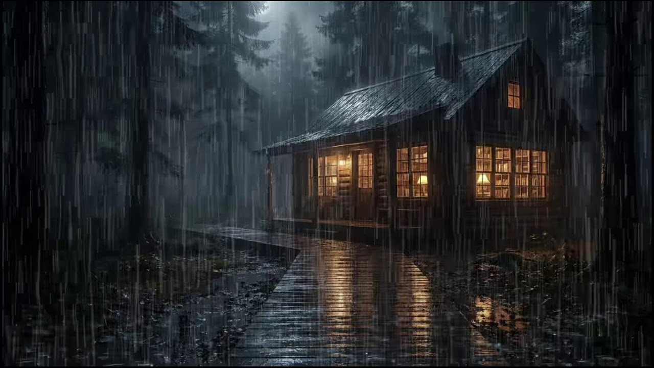 Peaceful Forest Cabin After Rain 🌧️ Calm Rain Sounds for Deep Sleep & Stress Relief