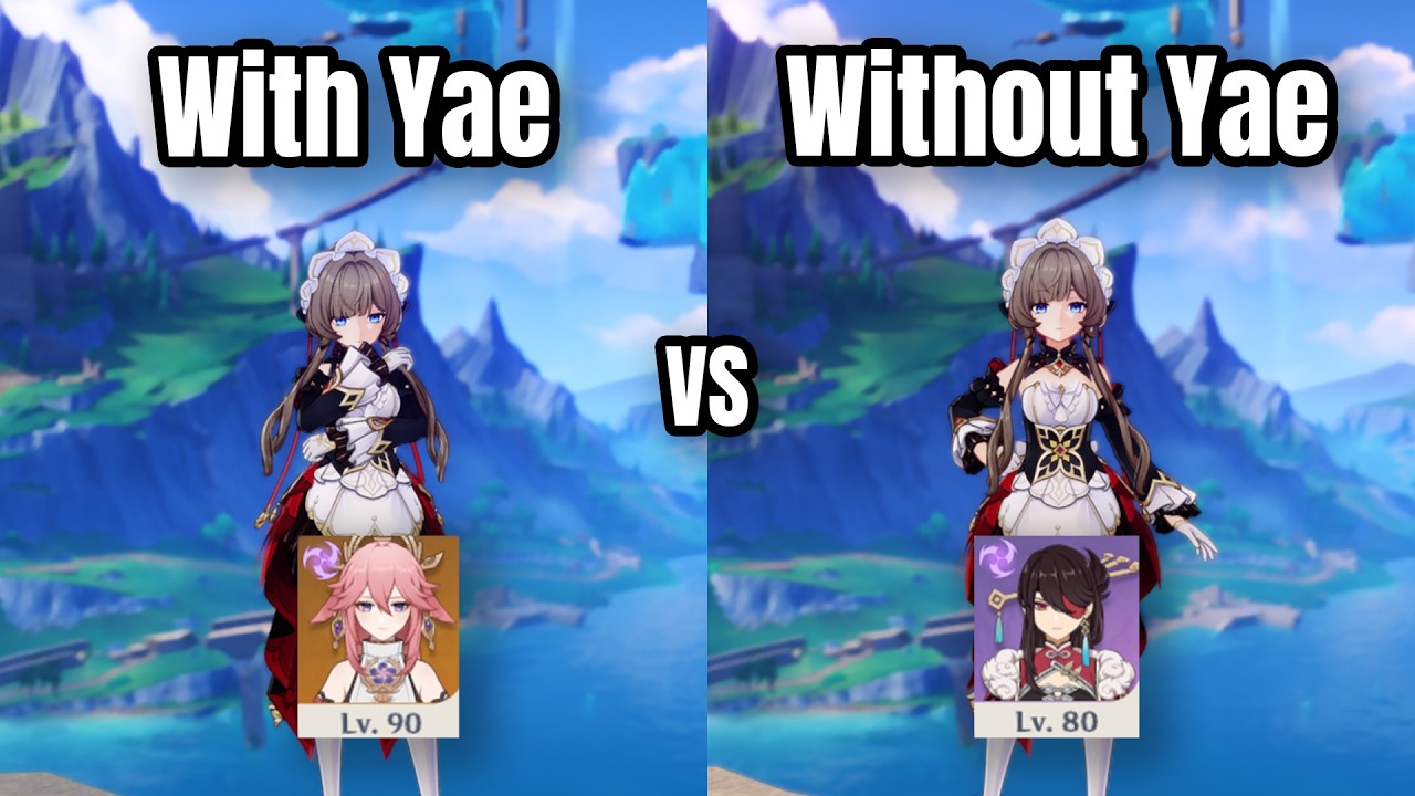 Sandrone with Yae Miko vs Beidou &ndash; Damage Comparison 🔥