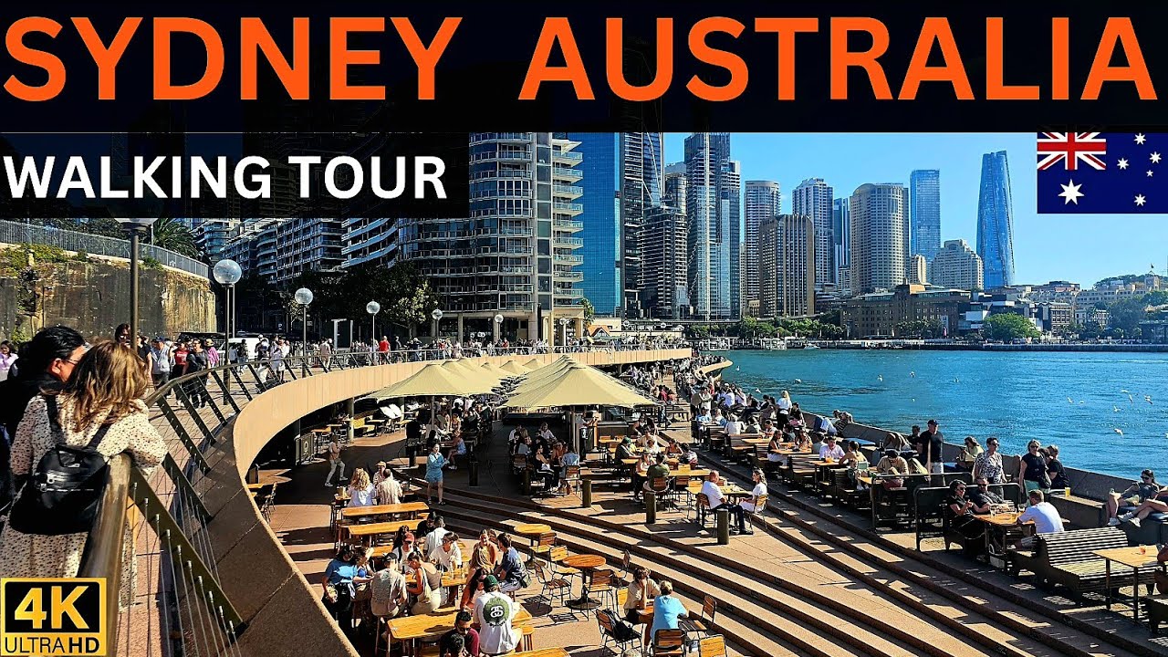 Sydney Australia Virtual Walking Tour - Opera House to Central Station  | 4K UHD