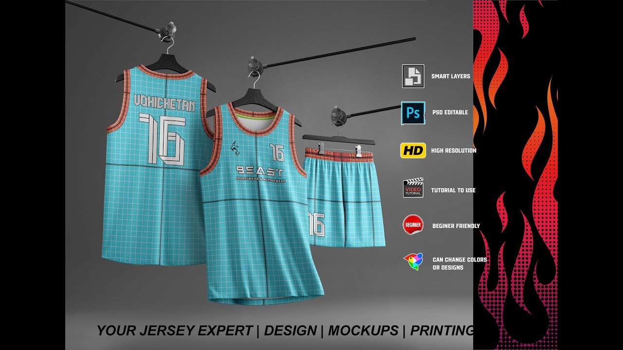 Modern Basketball Jersey And Shorts Mockup Psd File Fully Editable