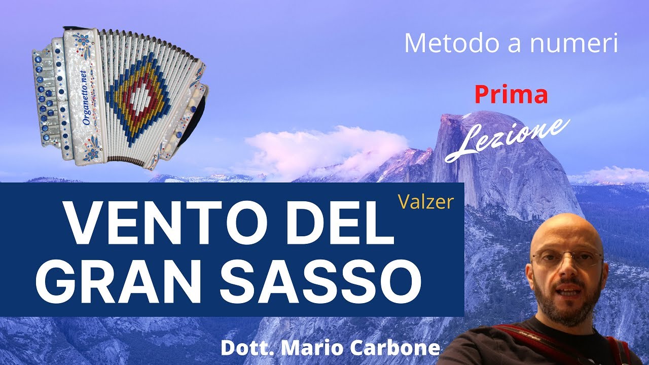 Lezione di organetto - 1a Lezione - Vento del Gran Sasso - Metodo a numeri del Dott. Mario Carbone