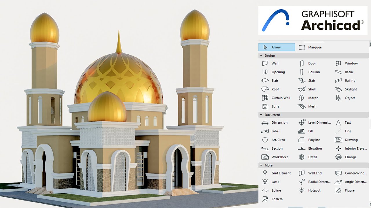 Architecture Mosque Design With Archicad