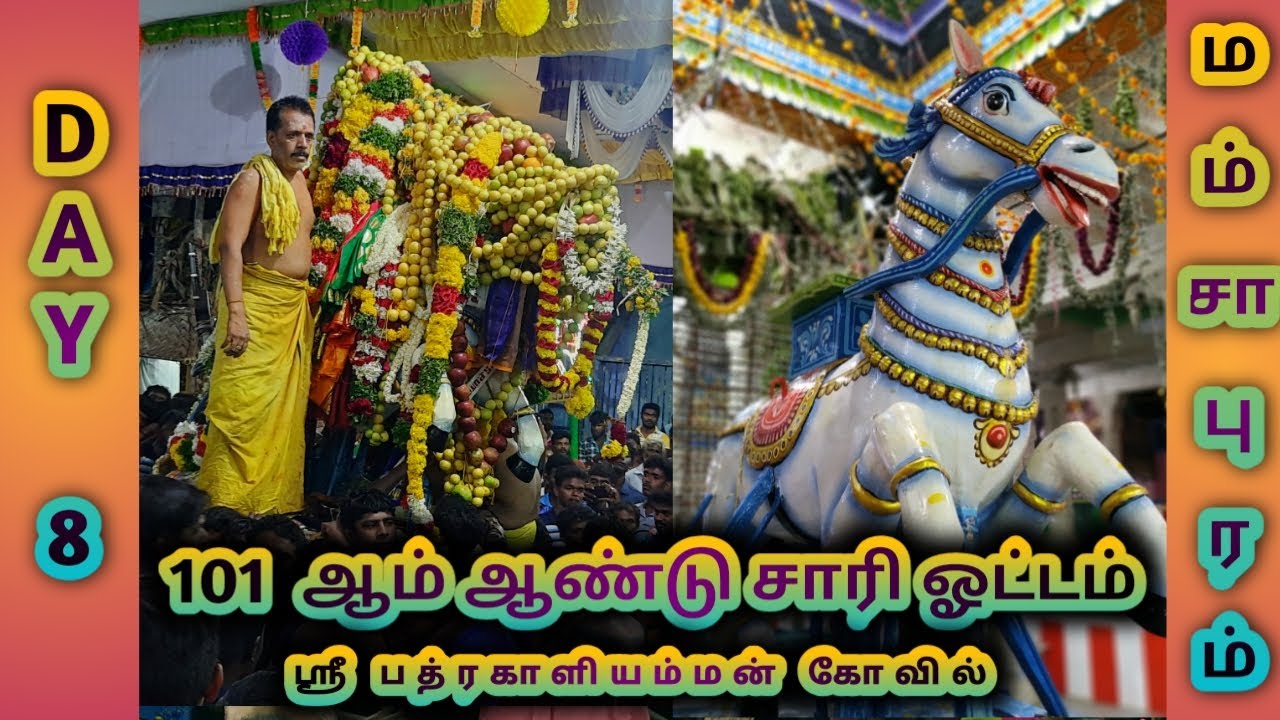 Mamsapuram Purattasi Pongal 2020 | DAY 8 |பத்ரகாளியம்மன் குதிரை வாகனத்தில்| 101ஆம் ஆண்டு சாரி ஓட்டம்