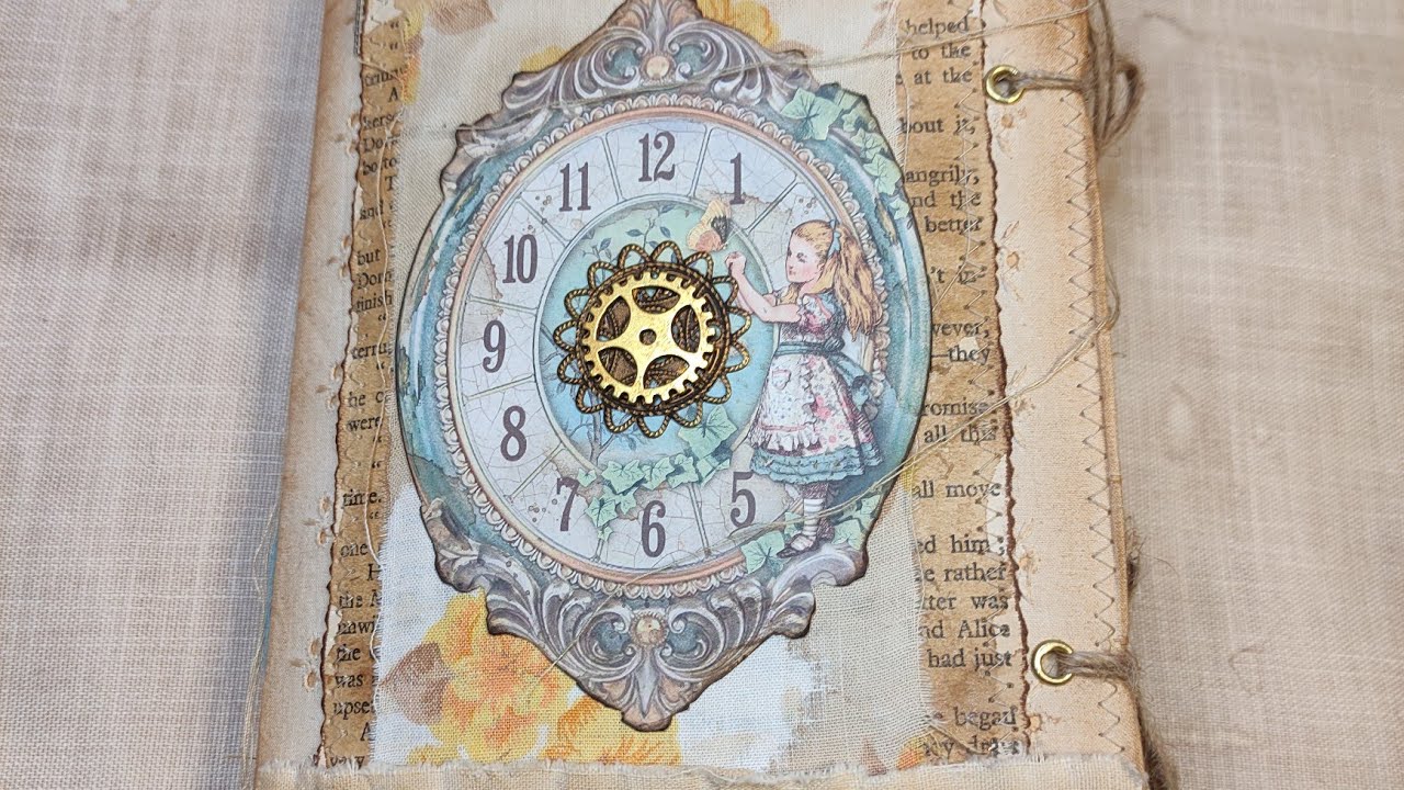 Alice in Wonderland Grungy Junk Journal Flip Through ~ Handmade Notebook