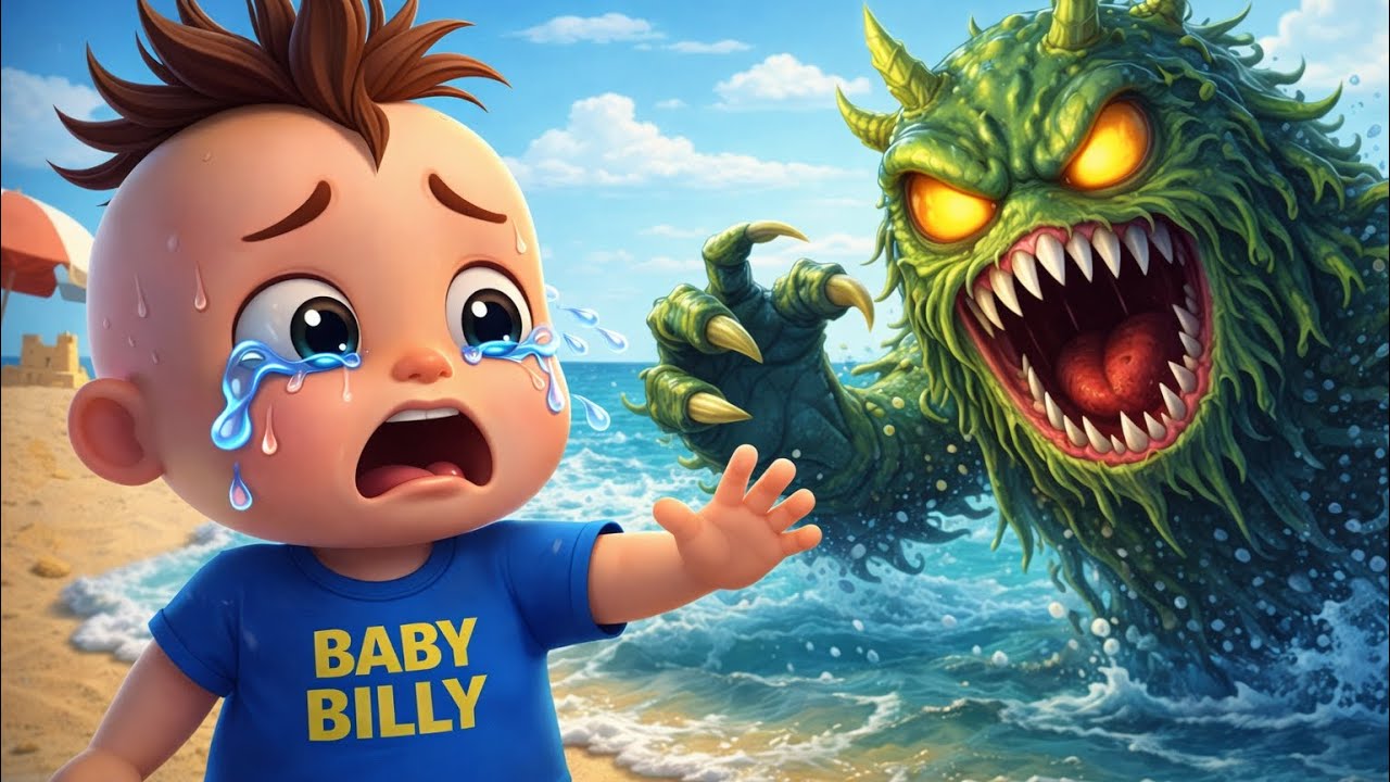 Monsters At the Beach - Baby Billy Kids Songs - Don't Put Rubbish In the Ocean