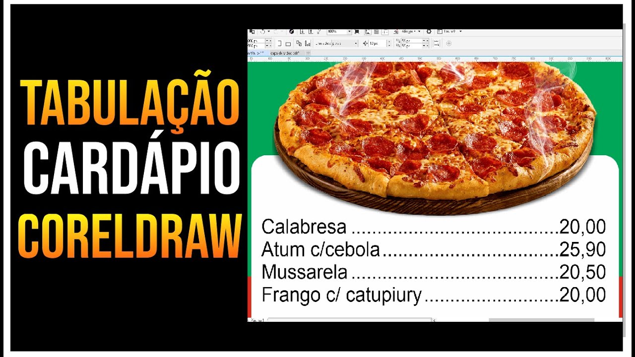 #CORELDRAW Tabulação Cardapio Corel Draw Tutorial