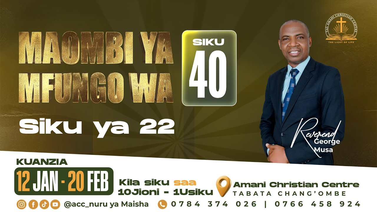 🔴LIVE  | IBADA YA MAOMBI YA SIKU 40 | JUMATATU | SIKU YA ISHIRINI NA MBILI  | 02.02.2026