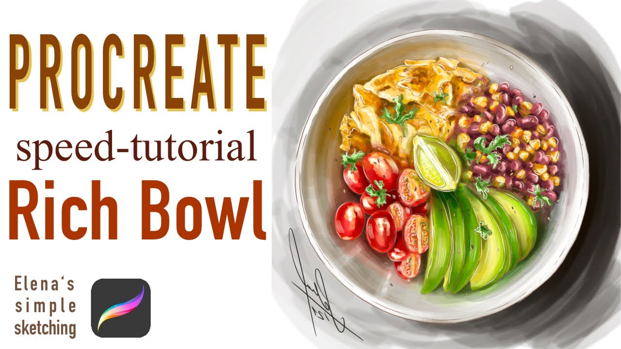 iPad Pro Procreate Food Illustration Tutorial. Simple sketching