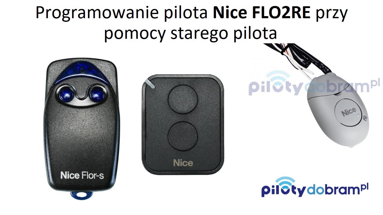 Wgrywanie pilota Nice Flor FLO2RE z użyciem FLO2R