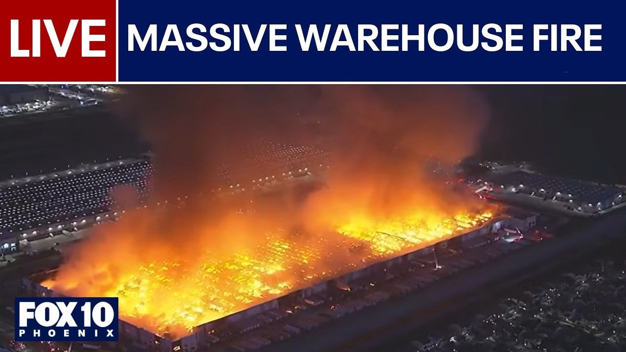 🔴LIVE: Arson suspected in massive California warehouse fire | FOX 10 Phoenix