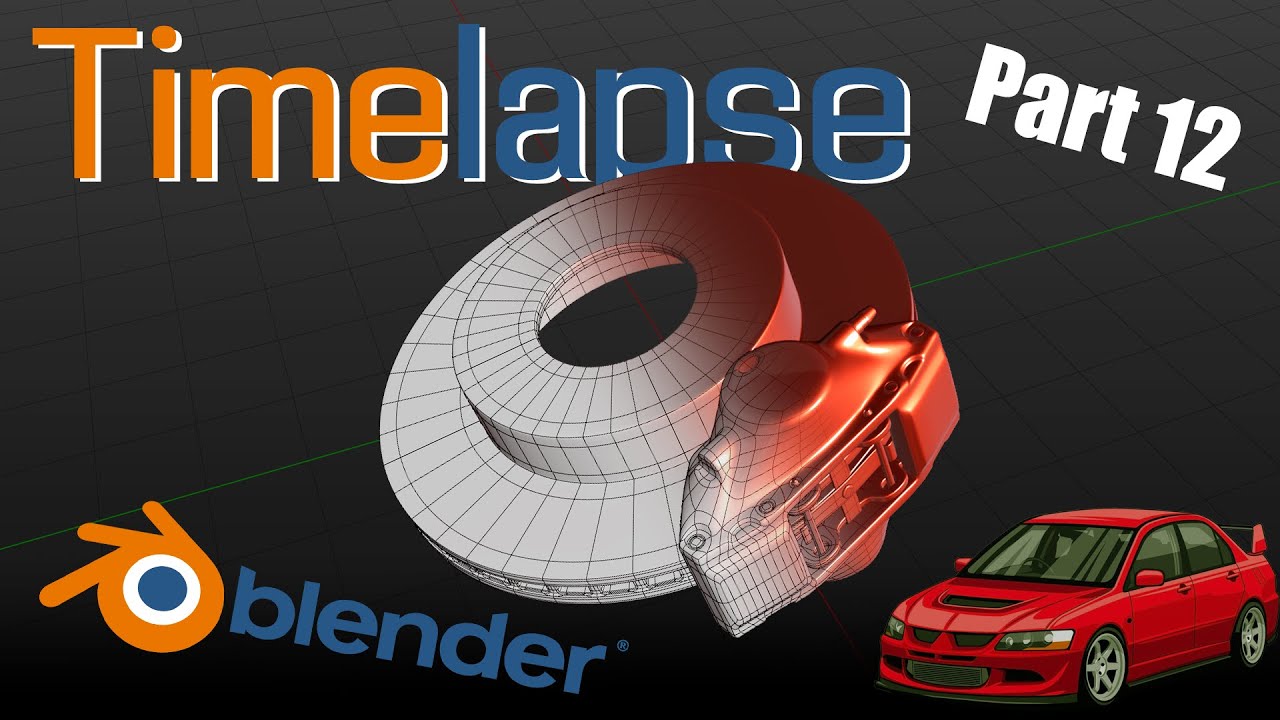 Mitsubishi Evo 8 | Part 12 | Car Rear Brakes Modeling | Blender 3D Timelapse