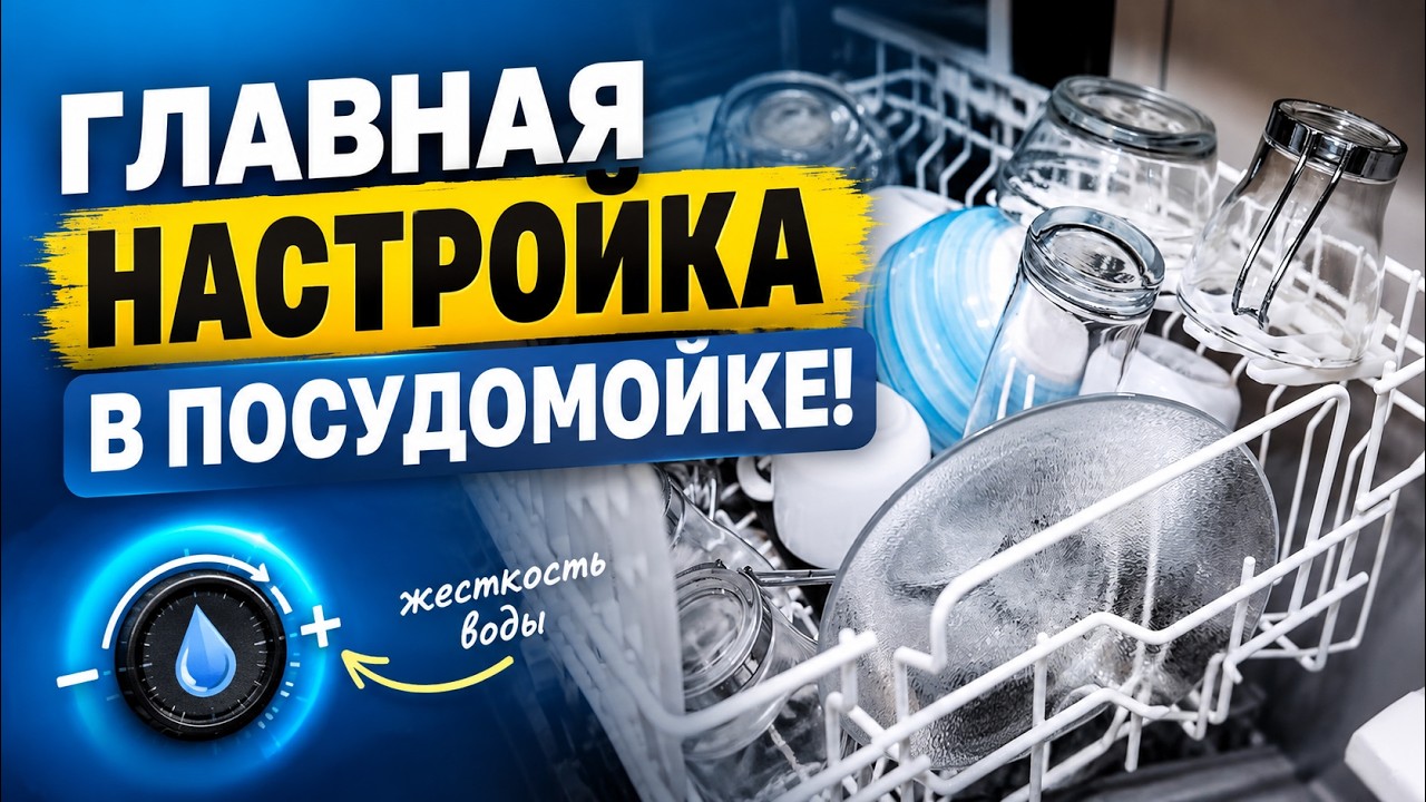 Жесткость воды в посудомоечной машине: почему это ВАЖНО и как НАСТРОИТЬ?