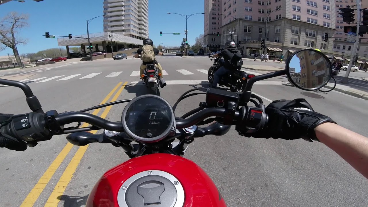 Group Ride down Lake Shore Dr - Honda Rebel 500