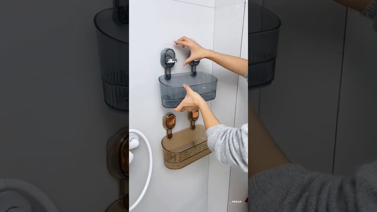 Wall-Mounted Transparent Bathroom Shelves | Strong Suction Shower Caddy - Ideal Gift 🎁