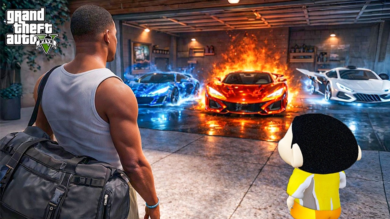 Shinchan & Franklin Found Ultimate SECRET ELEMENTAL Cars in Franklin Garage in GTA 5!