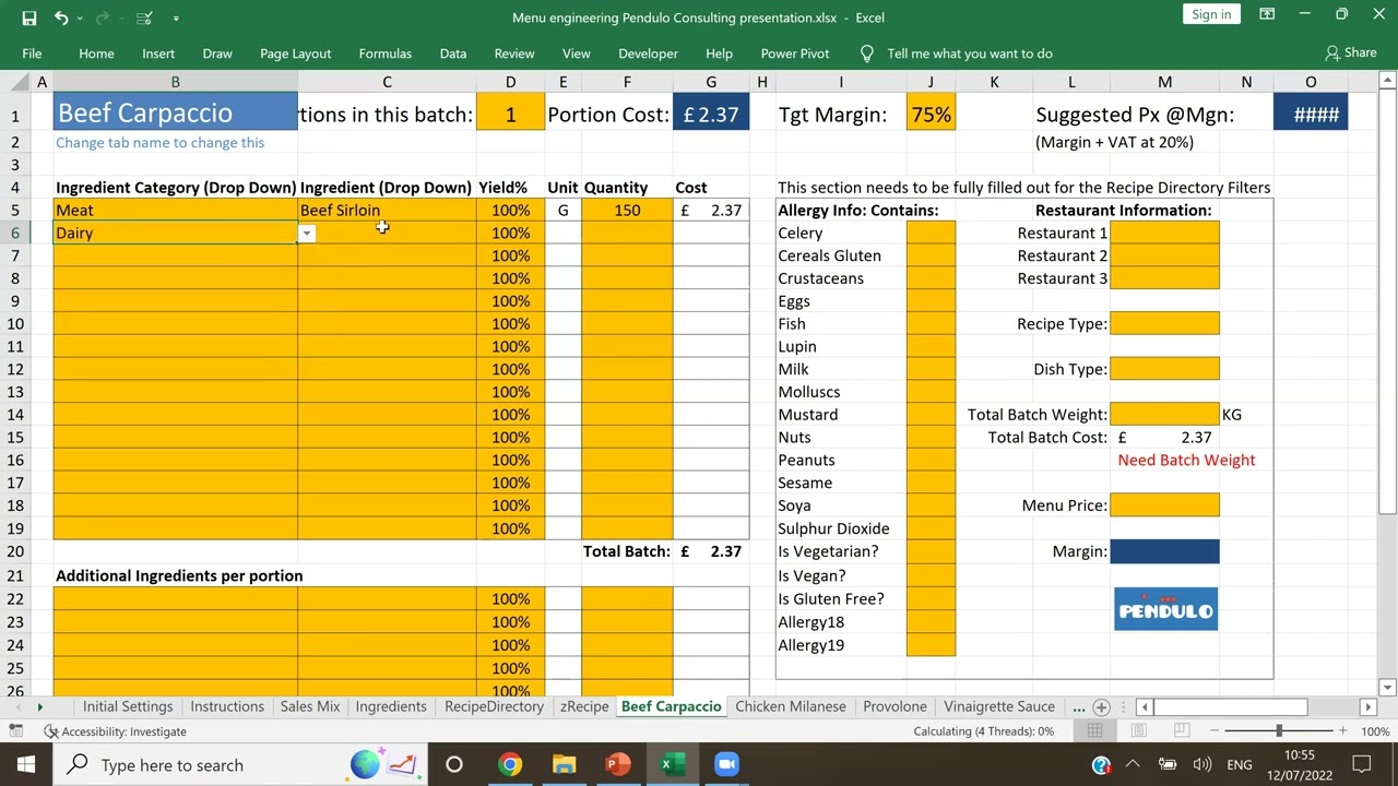 How to cost all the dishes from your menu easily! Recipe costing for you restaurant explained