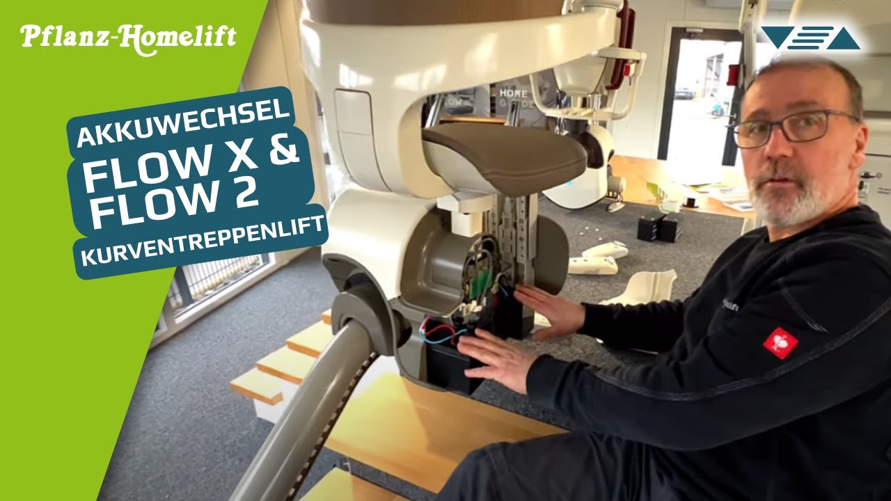 Treppenlift Akkuwechsel ▽△ Flow2 Thyssenkrupp und FlowX Access