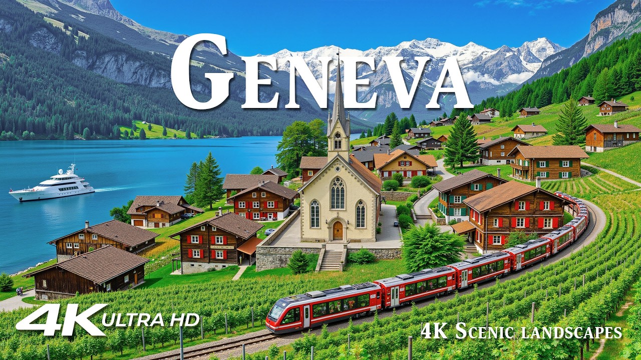 Женева 4K | Элегантность европейского озера – спокойные воды, мягкий свет и вневременная грация