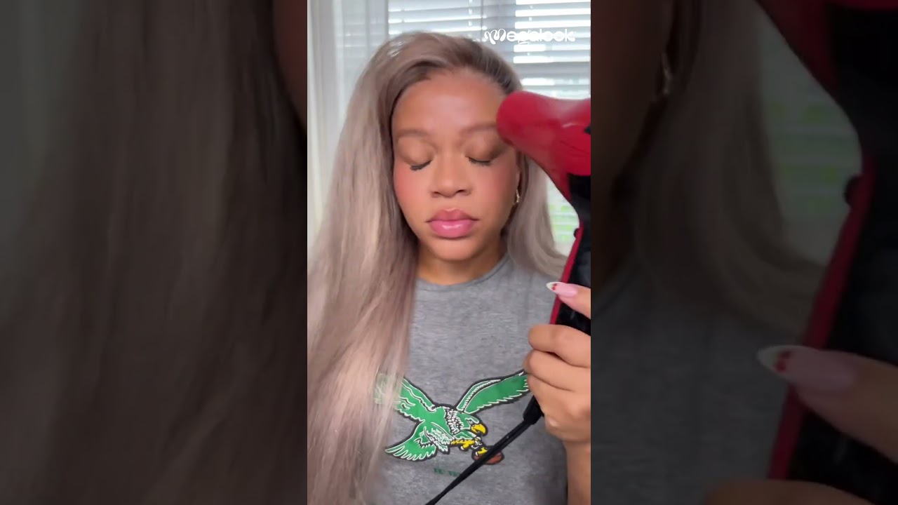 The wig is so tea 🔥🔥🔥  #megalook #megalookhair #20ash #blondehair #wigtutorial #hairstyle
